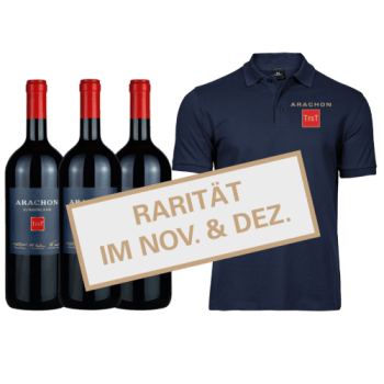 3 x Arachon T.FX.T 2018 Magnum 1,5L + gratis Poloshirt - men, L